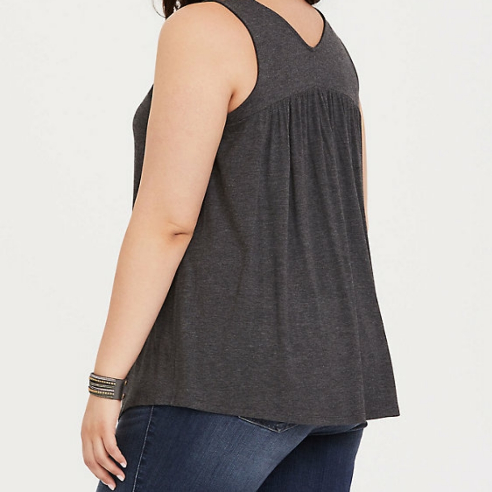 Summer-Festival-Swim-Casual --Torrid SUPER SOFT GRAY TANK SIZE 4x Plus Size Top